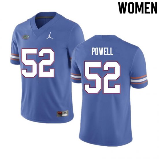 Women's Florida Gators #52 Antwuan Powell NCAA Nike Blue Authentic Stitched College Football Jersey GDN8462ZI